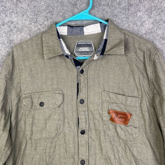 TRANSITION HUCKIT flannel shirt Men's Large Workwear Mechanic Soft - Picture 2 of 8